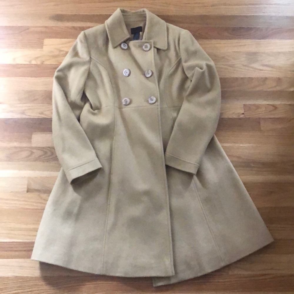 NWOT 100% Wool Camel Winter Coat - Sz 12